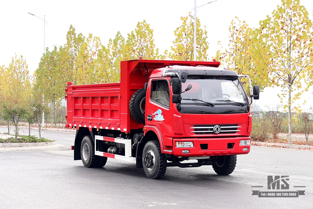 Dongfeng 4×2 Light Dump Truck 160HP รถดัมพ์ขนาดเล็ก_ซ้าย/ขวา 5T รถบรรทุกขนาดเล็กแถวเดียวการแปลงผู้ผลิต_ส่งออกรถบรรทุกพิเศษ