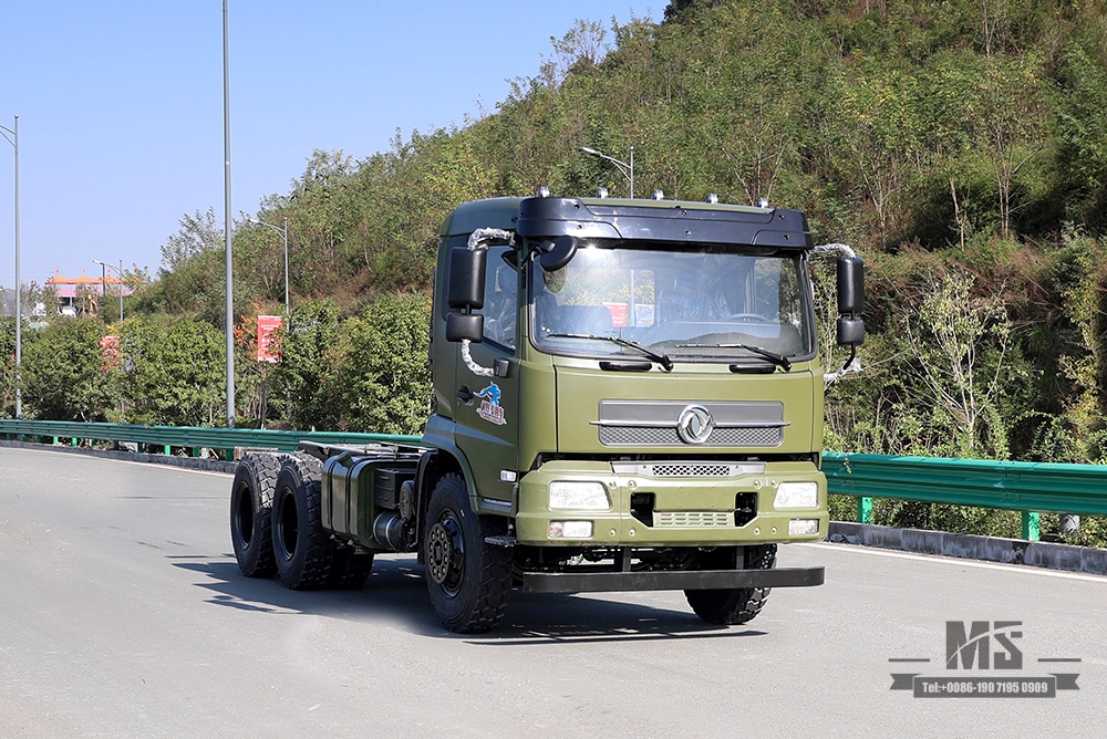 210hp Dongfeng 6 * 4 Tanker Truck Chassis_Dongfeng 6x4 Off Road Chassis_Flathead ส่งออกแชสซียานพาหนะพิเศษหนึ่งและครึ่ง