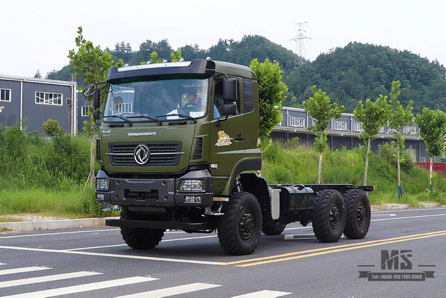 Dongfeng 6×6 Off Road Chassis_Six wheel Drive Dongfeng Flat Head หนึ่งและครึ่งแถวแชสซีรถบรรทุกสินค้า AWD 6*6 ส่งออกยานพาหนะพิเศษ