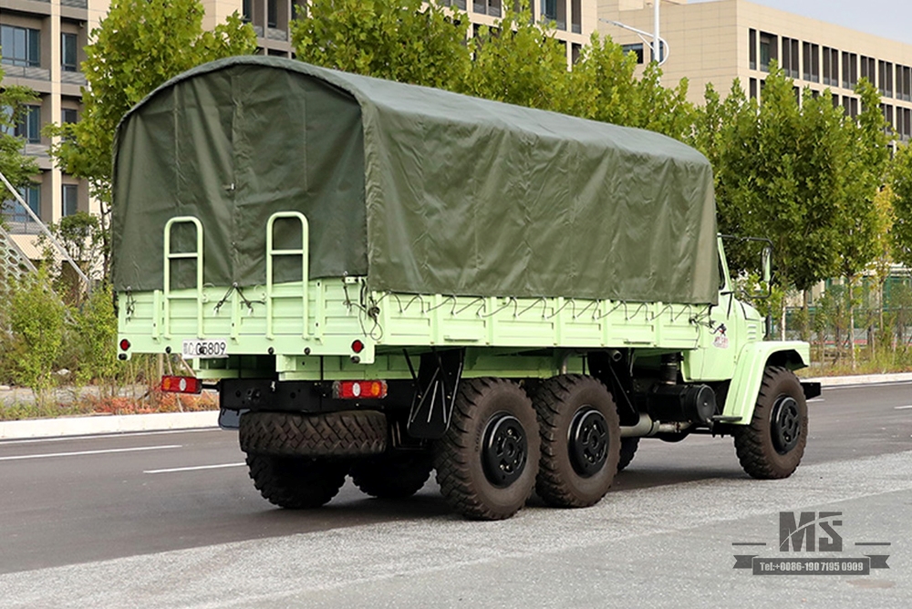 EQ2100E6D Mint Green Dongfeng รถบรรทุกหกล้อขับเคลื่อนออฟโรด_190hp Dongfeng 245 Single Row Pointed Head AWD Cargo Truck_Export Special Purpose Vehicle