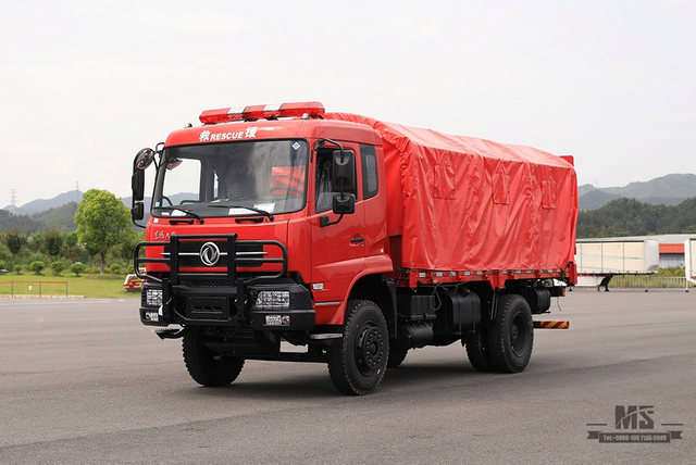 210 HP/300hp Dongfeng 4*2 รถบรรทุกพื้นเรียบดับเพลิง _ รถพ่วงกู้ภัย Flathead Truck_Export ยานพาหนะพิเศษ