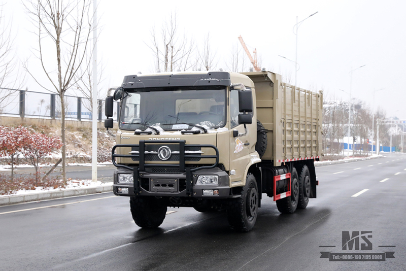 รถขับเคลื่อนหกล้อ Dongfeng Dump Truck_6 * 6 Flat Head Cargo Box Baffle Heightened Tipper Truck Off Road Transport Truck_Export Special Vehicle