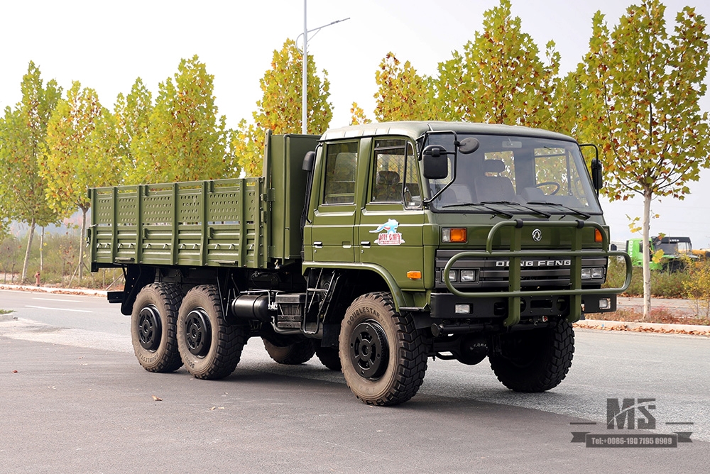 190hp Dongfeng EQ2102 รถบรรทุกขับเคลื่อนหกล้อ _6 × 6 EQ246 153 Double Row Cab Army Green Truck _Dongfeng Truck Export ยานพาหนะวัตถุประสงค์พิเศษ