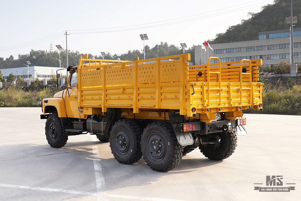 170 แรงม้า Dongfeng ขับเคลื่อนหกล้อ EQ2082 Truck_Gold Yellow 6*6 Single Row Pointed Head Off-road Special Truck_6×6 pointed 25Y Truck Export Special Vehicle