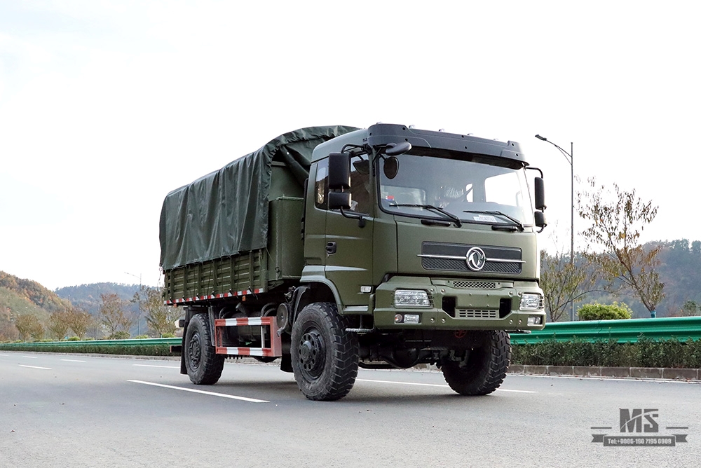 Dongfeng รถบรรทุกขับเคลื่อนสี่ล้อสำหรับ Sale_4 * 4 Army Green Flathead Head Tipper Truck ผู้ผลิต_Dongfeng 4WD ส่งออกยานพาหนะพิเศษ