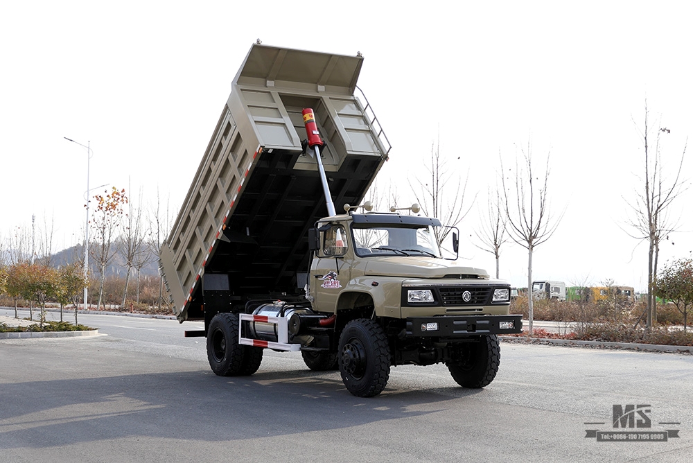 Dongfeng รถขับเคลื่อนสี่ล้อ Dump Truck_240hp Long Head Cab Off-road Tipper Truck_4 * 4 ยานพาหนะวัตถุประสงค์พิเศษส่งออกที่กำหนดเอง