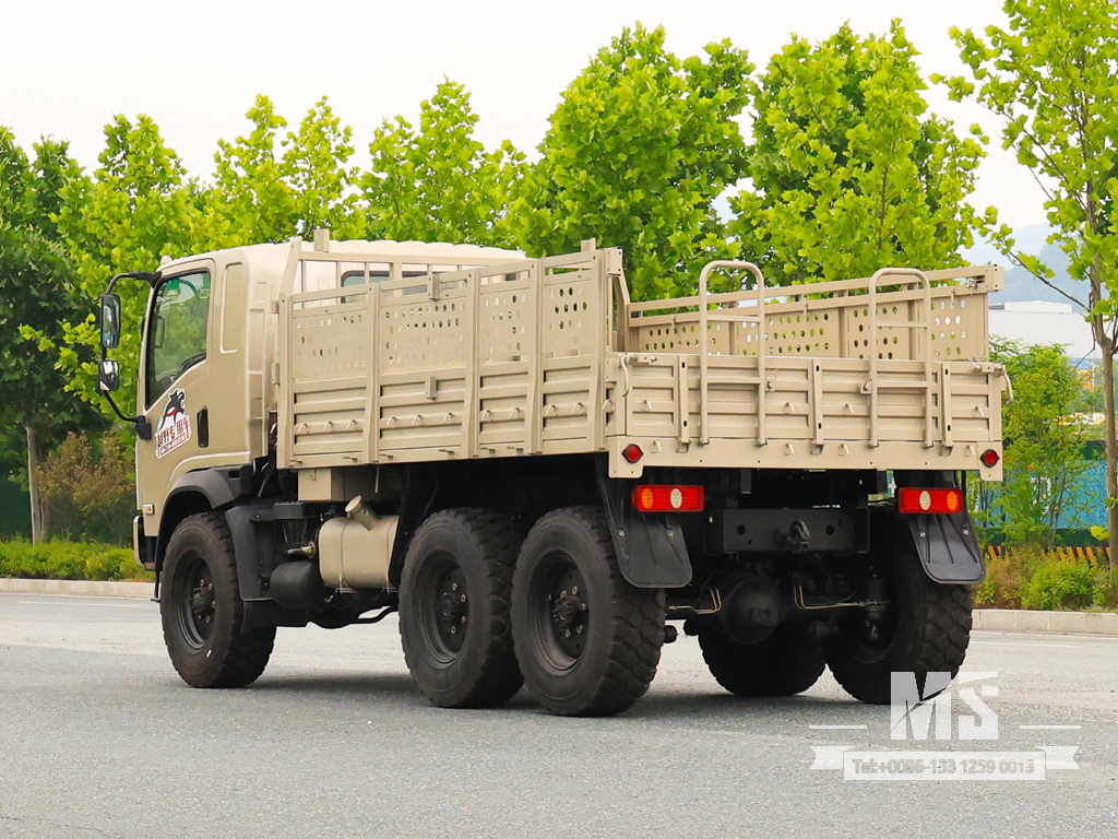 Dongfeng 6X6 หัวแบนสีเทา EQ2082 170HP SingleRow Cab รถบรรทุก 6WD รถบรรทุกออฟโรด 