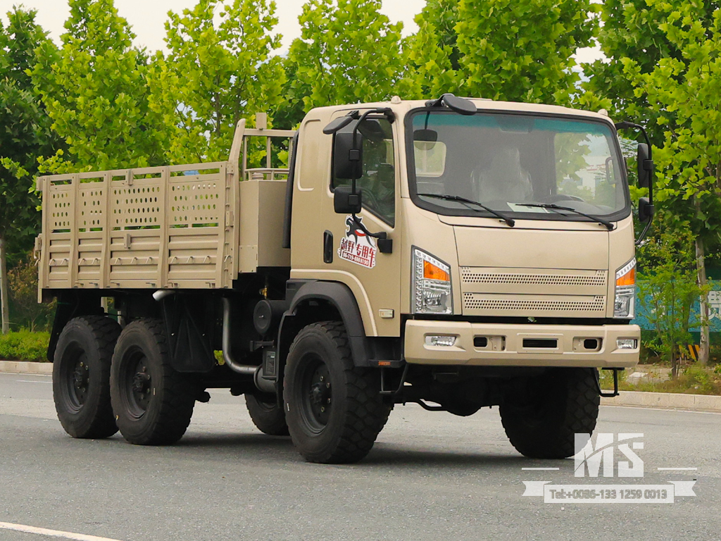 Dongfeng 6X6 หัวแบนสีเทา EQ2082 170HP SingleRow Cab รถบรรทุก 6WD รถบรรทุกออฟโรด 