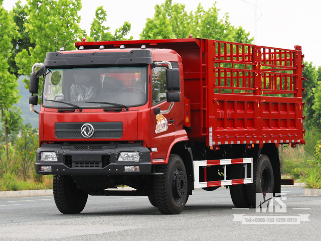 Dongfeng 18 Ton Red 4×2 Grid Stake Dump Truck (210 HP) | รถบรรทุกส่งออกพิเศษ