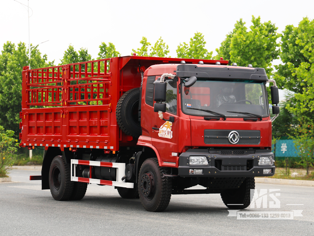 Dongfeng 18 Ton Red 4×2 Grid Stake Dump Truck (210 HP) | รถบรรทุกส่งออกพิเศษ