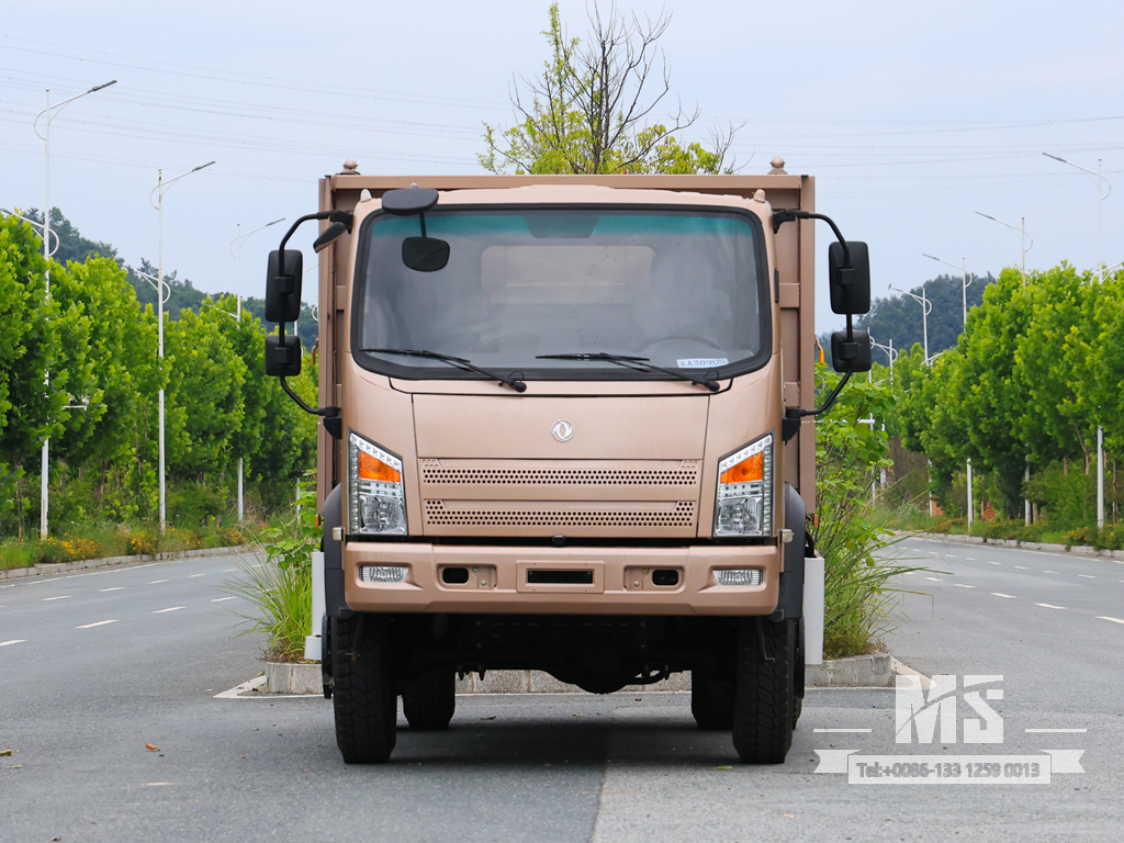 Dongfeng 10 Ton รถดั๊มหัวเรียบขับเคลื่อนสี่ล้อ (170 แรงม้า) | รถบรรทุกส่งออกพิเศษ 