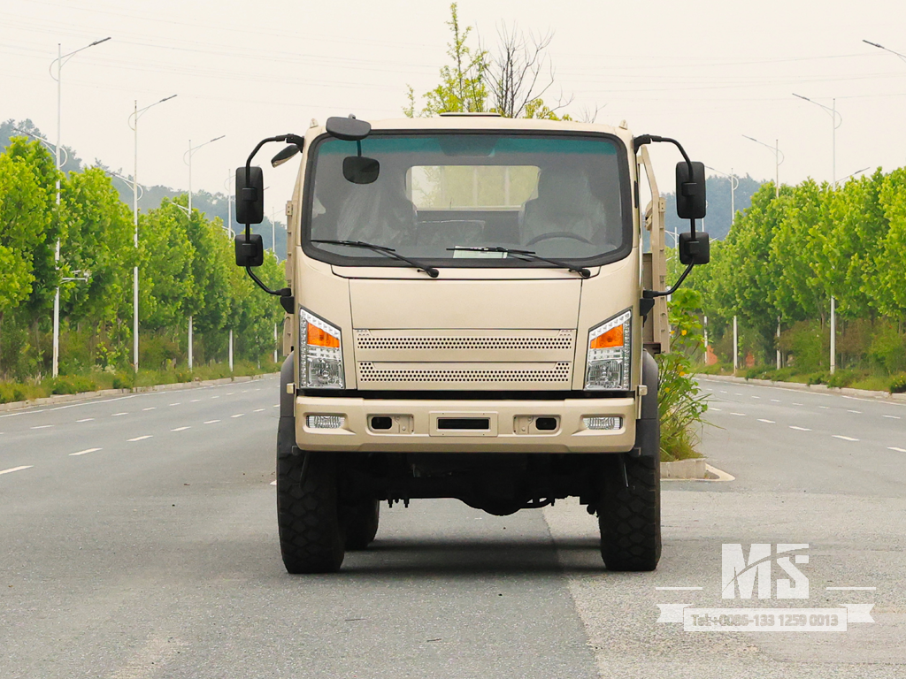 Dongfeng 6X6 หัวแบนสีเทา EQ2082 170HP SingleRow Cab รถบรรทุก 6WD รถบรรทุกออฟโรด 