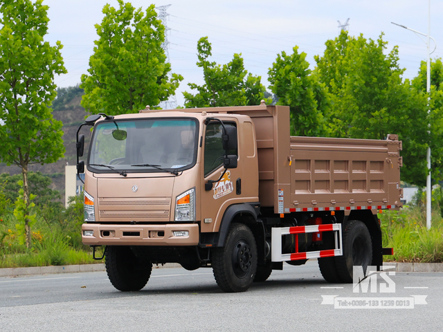 Dongfeng 10 Ton รถดั๊มหัวเรียบขับเคลื่อนสี่ล้อ (170 แรงม้า) | รถบรรทุกส่งออกพิเศษ 