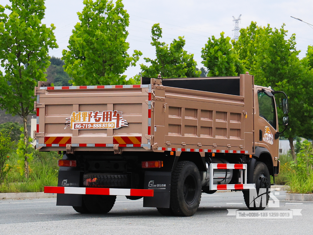 Dongfeng 10 Ton รถดั๊มหัวเรียบขับเคลื่อนสี่ล้อ (170 แรงม้า) | รถบรรทุกส่งออกพิเศษ 