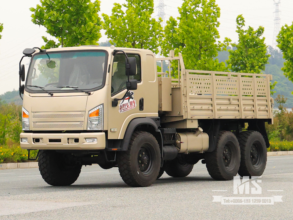 Dongfeng 6X6 หัวแบนสีเทา EQ2082 170HP SingleRow Cab รถบรรทุก 6WD รถบรรทุกออฟโรด 